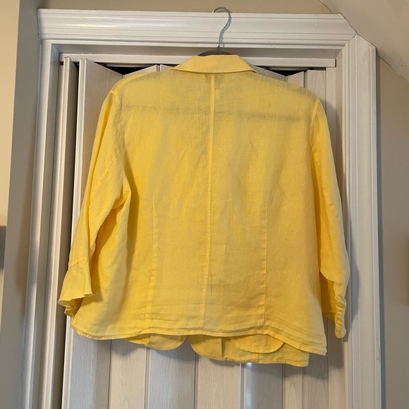 Talbots Yellow Linen Blazer - Picture 2 of 7